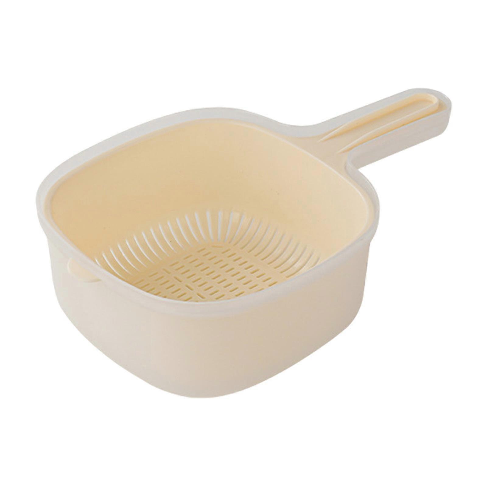 Mini Double-Layer Colander Handled Strainer Basket Kitchen Draining Bowl With Handle Filter Water Storage Basket PUW0649