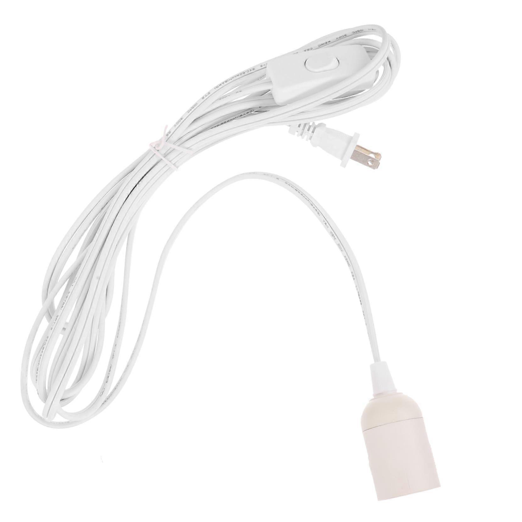 Desk Lamp with Cord Switch and Hanging Socket, LED Compatible Light Bulb Base, 6ft Extension Cord, Modern Design