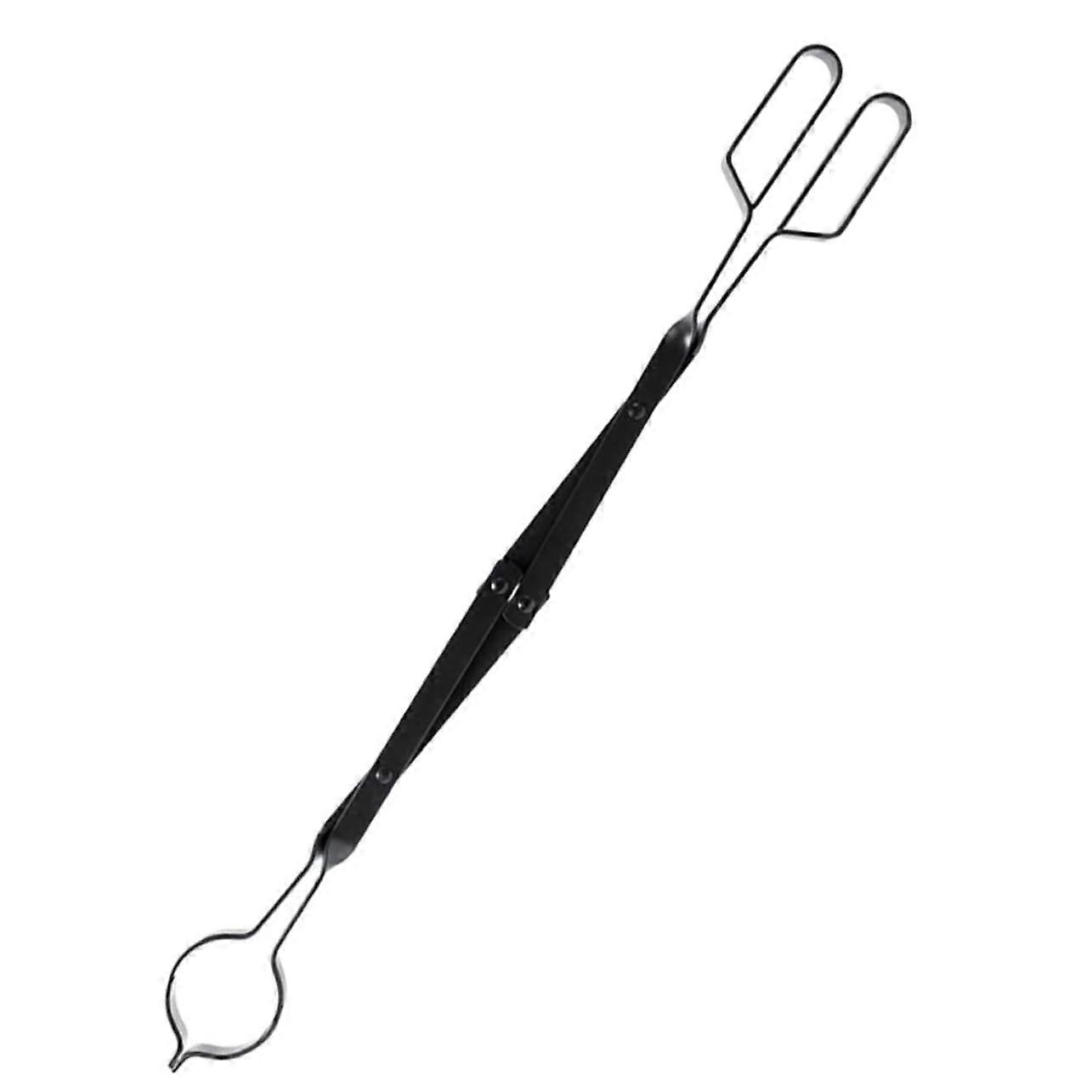 Fireplace Tong for Indoor Outdoor Use, Heavy-Duty Stainless Steel, 30-Inch Length, Ergonomic Handle, Black Finish