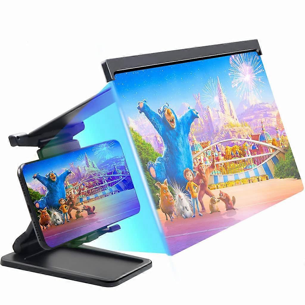 Foldable Phone Stand,Phone Screen Magnifier,3D HD Projector Magnifing Screen Enlarger for Media