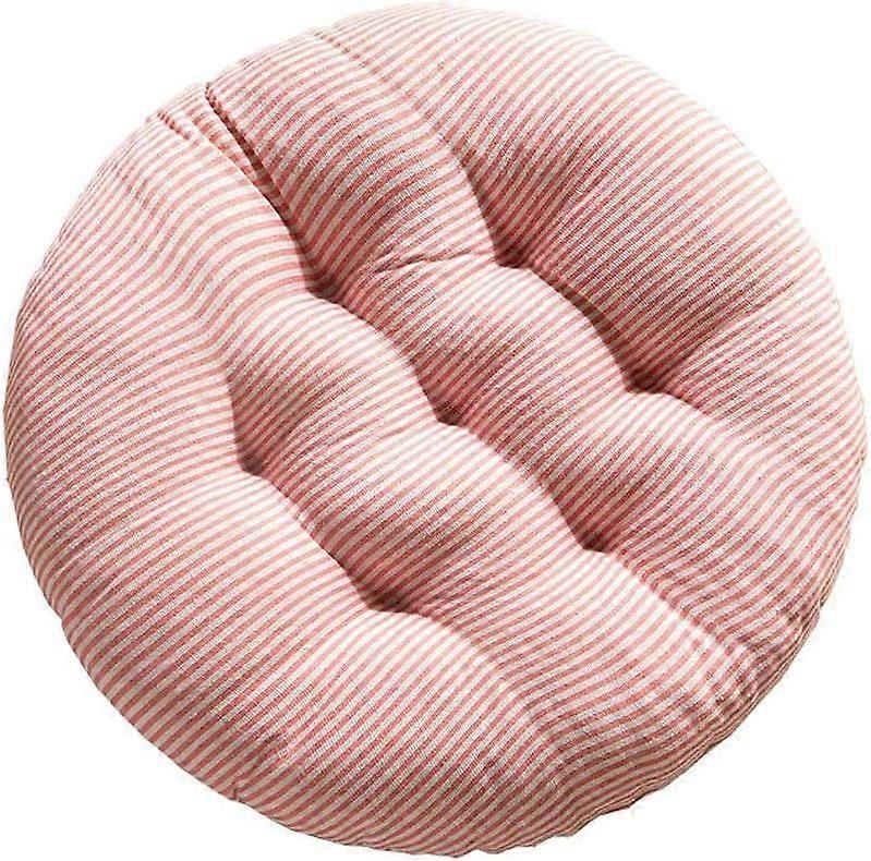 40x40cm Round-Pink Stripes Printed Chair Cushion Soft Class Offic