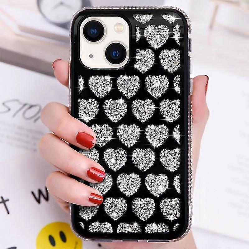 Love Hearts Diamond Mirror TPU Phone Case