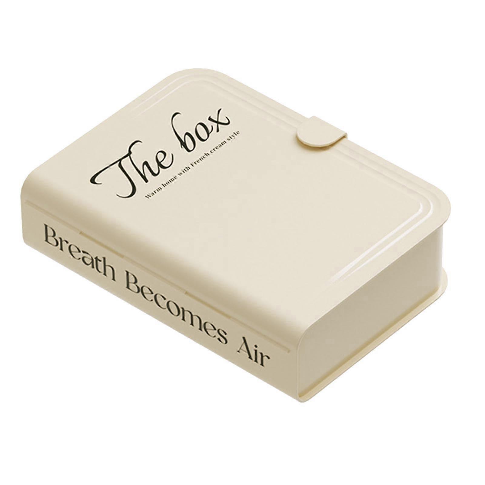 Desktop Organizer Box - Plastic Cable Management Box With Lid, Book Shape Design, Desk Storage Solution, 11x5x4 Inches