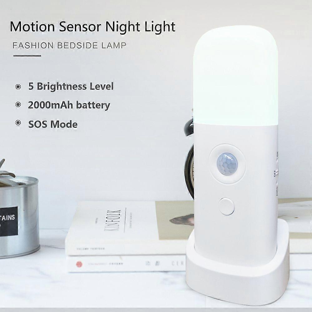 LED Motion Sensor Night Light USB Rechargeable Dimmable Portable Motion Activated Night Lamp for Kids Room Bedroom Hallway