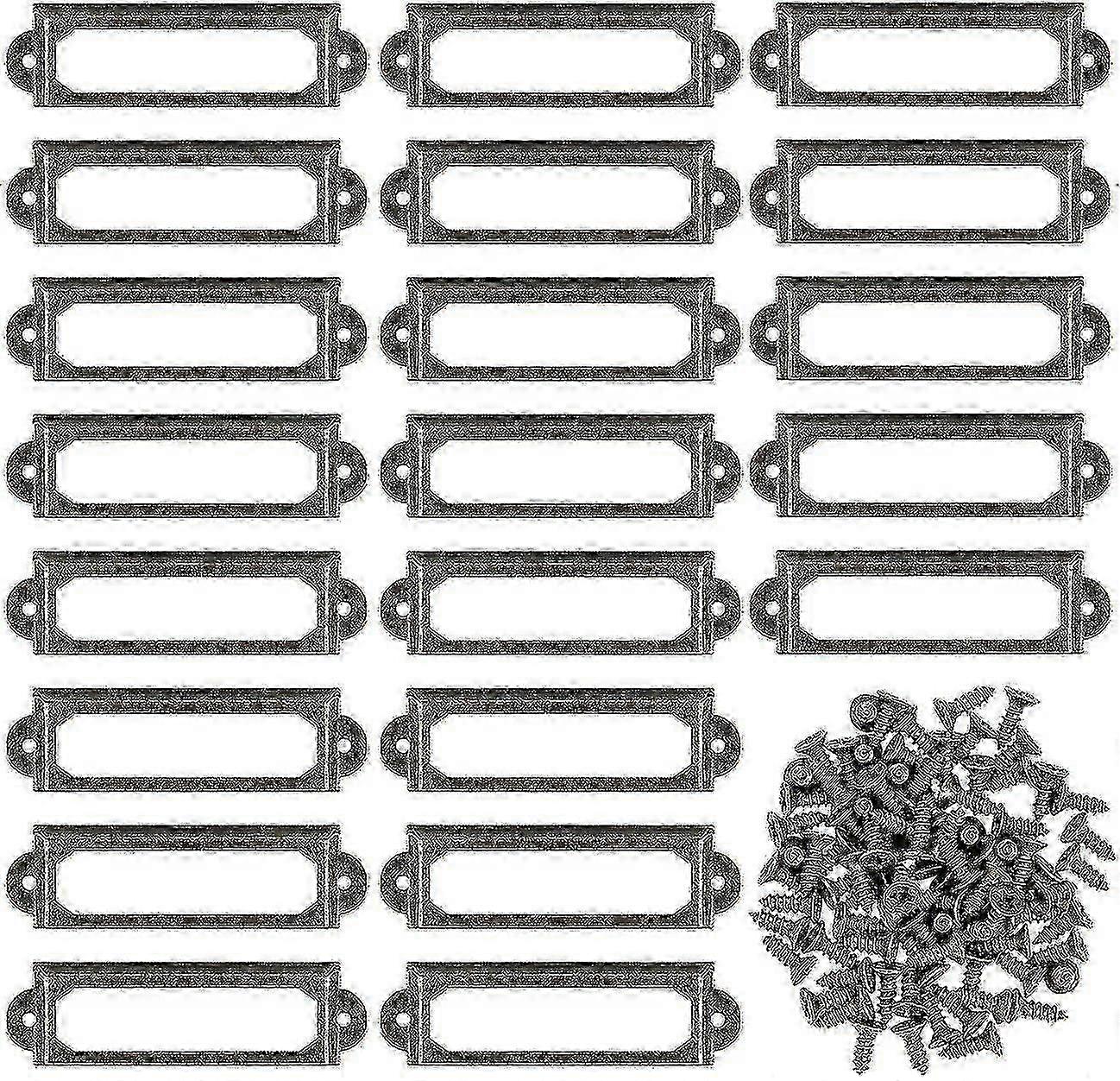 50 stk metaletiketholdere til møbelskuffer