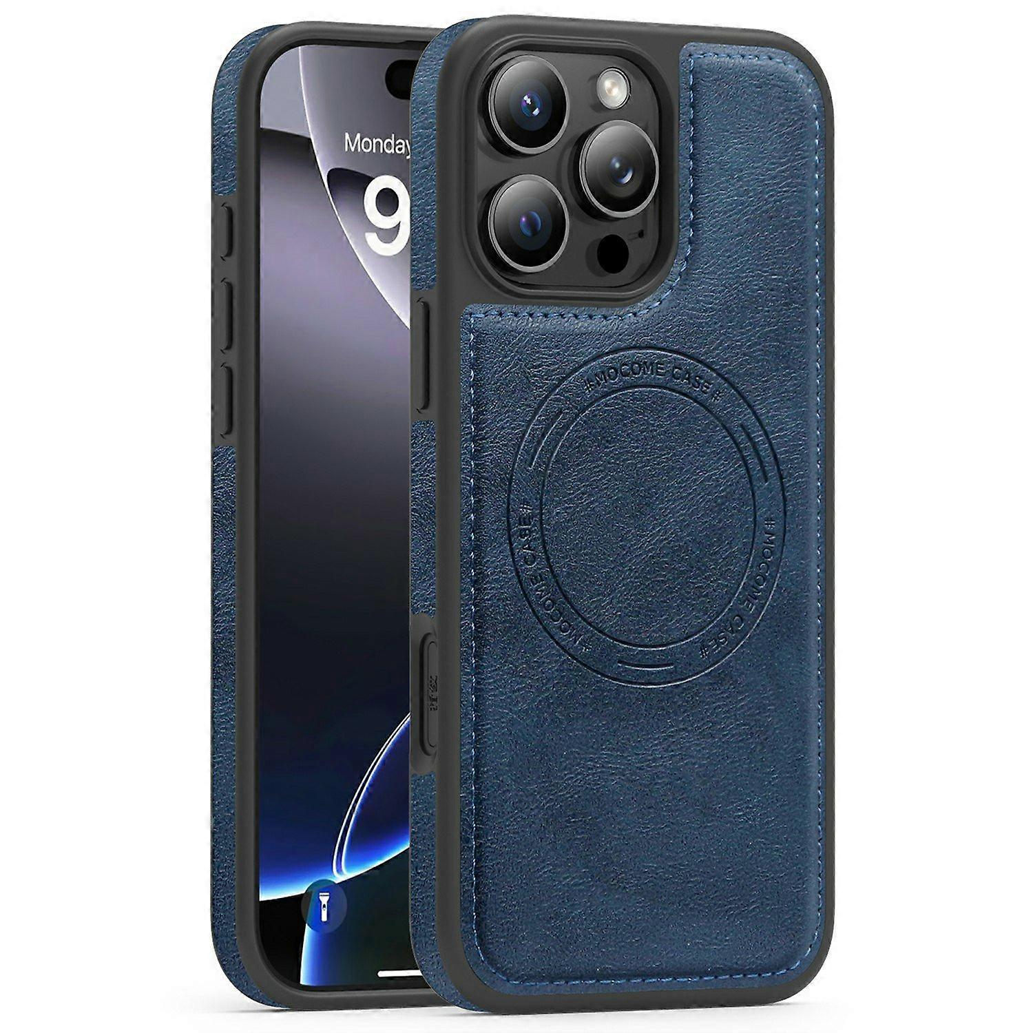 For iPhone 16 Pro Max Case Compatible with MagSafe Leather Back Phone Cover