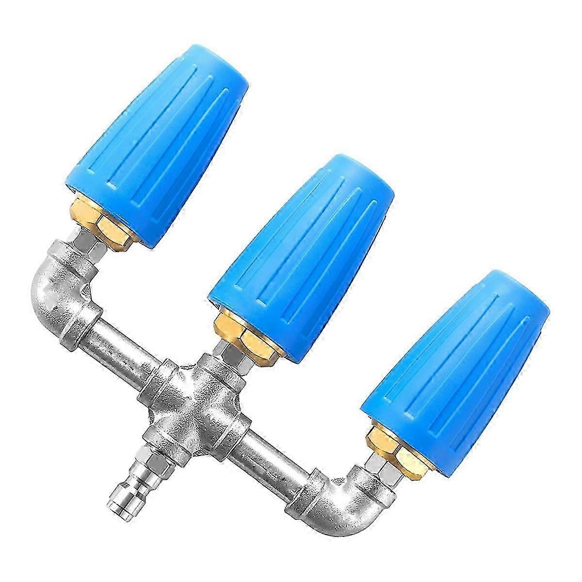 Triple Turbo Nozzle , 360 Rotating Turbo Nozzle with 1/4inch Quick Connector, 2.0 Orifice, 4000 PSI