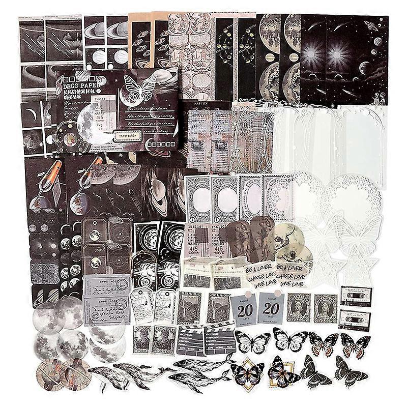 100Pcs Vintage Scrapbooking Sticker for Aesthetic Embellishment C