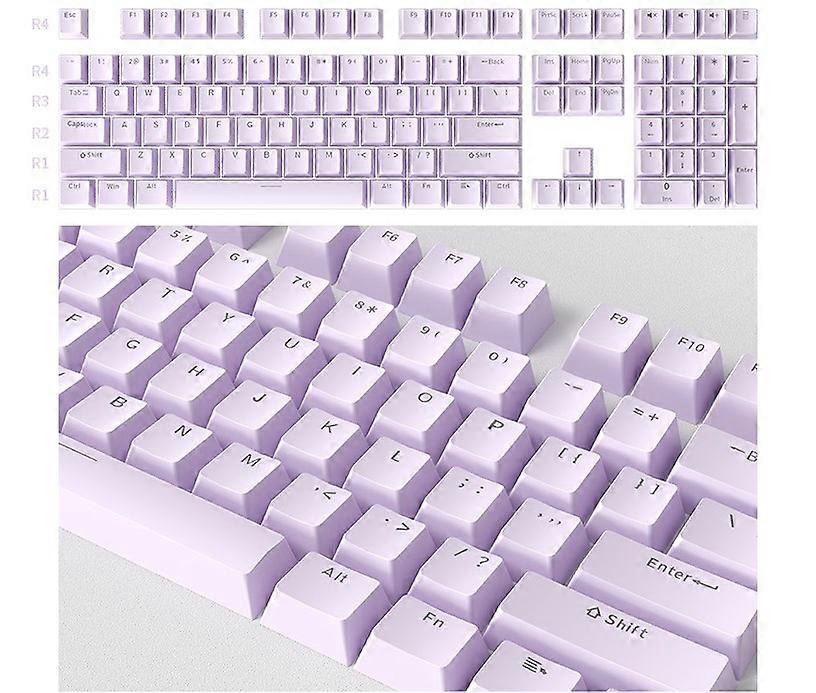 104pcs Universal Mechanical Keyboard Keycap PC Bakclit Key Cap Set (Purple)