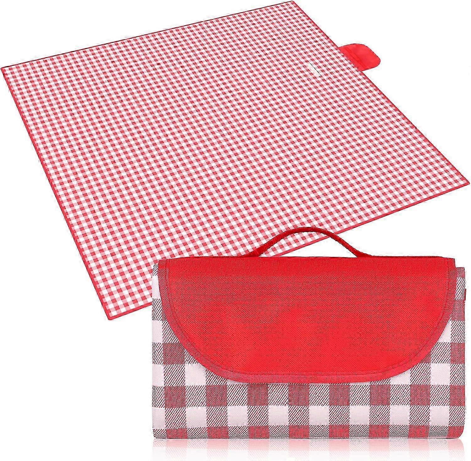 Picnic waterproof ,with carry handle strap, portable and foldable blanket