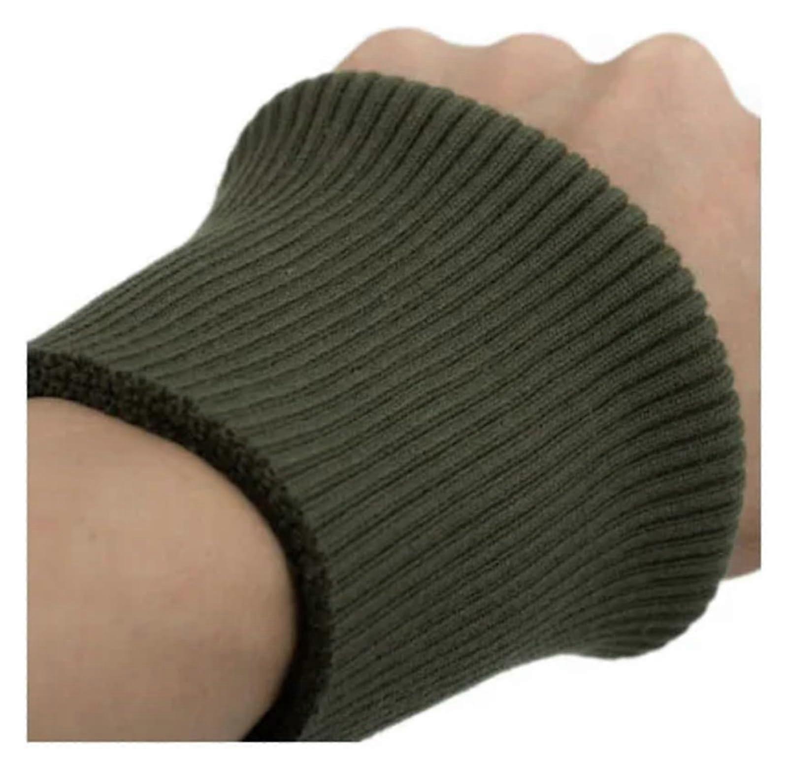Elastic Ribbed Cuff Knitted Cuff,Stretchy Knit Rib Cuff Pair,Dark Green