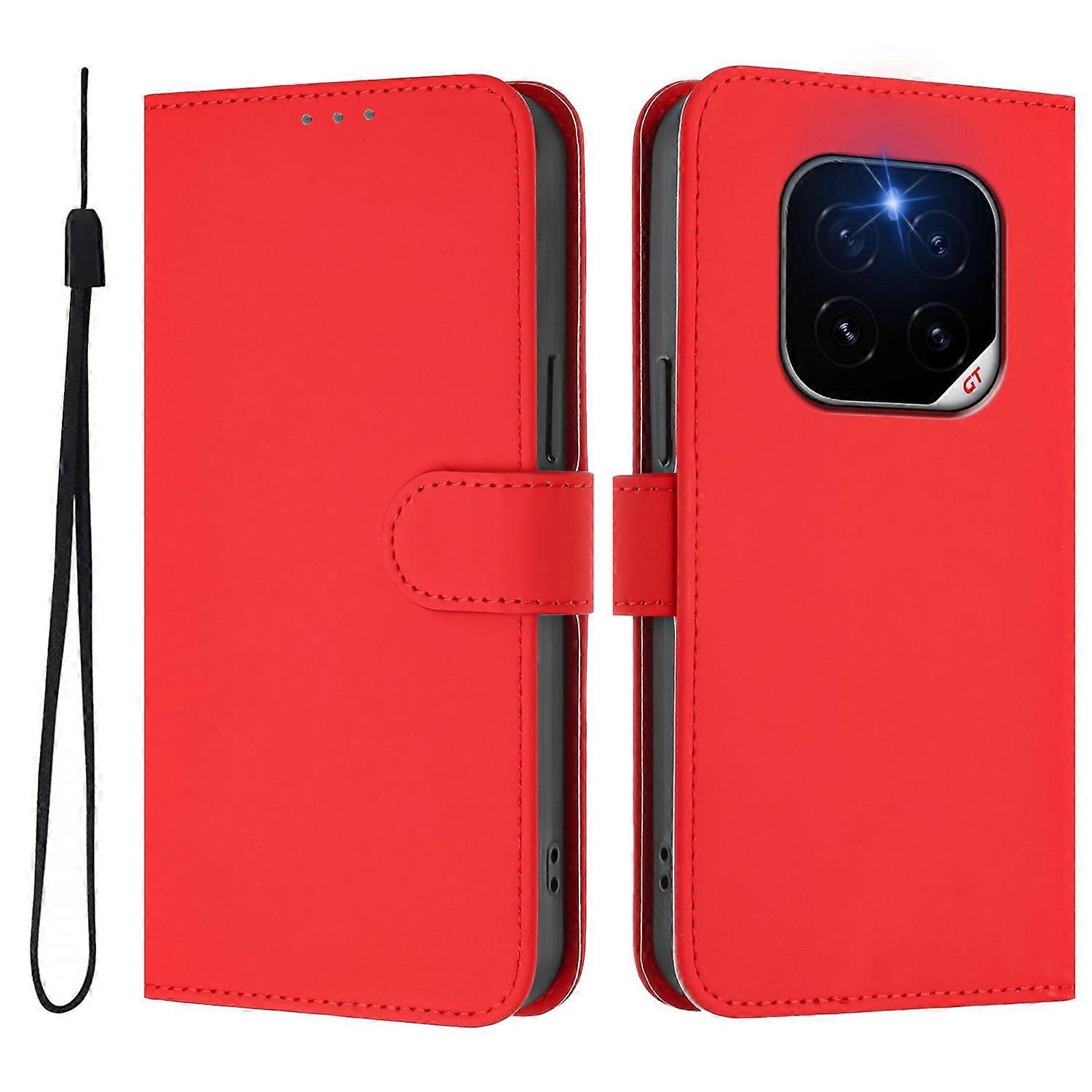 For Honor GT Pro Case Solid Color Wallet Leather Phone Cover with Strap