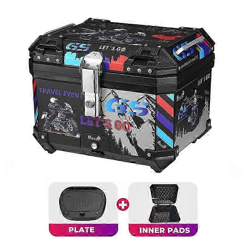 ビッグバイクトランク防水オートバイテールバッグ45lリアボックスオートバイアクセサリーABSボックス