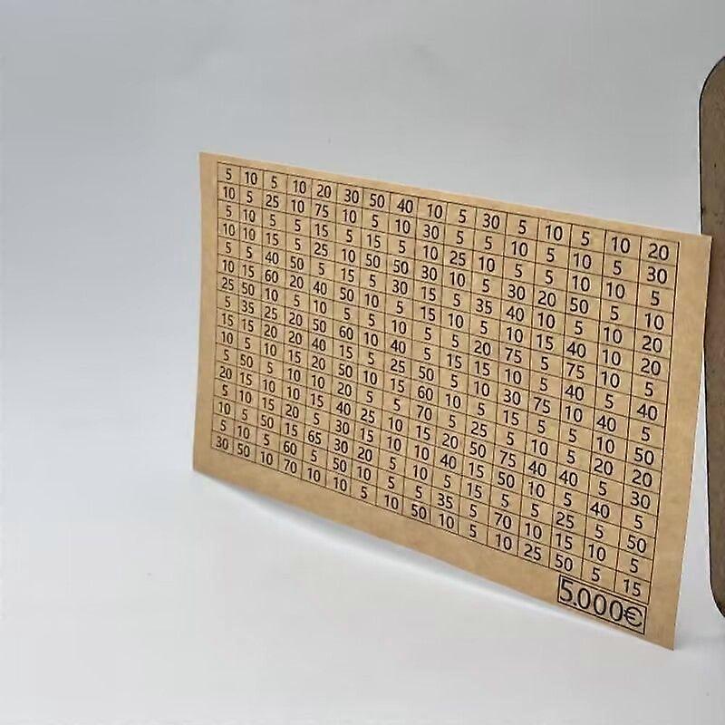 20 Sheets Money Box Challenge Stickers: Savings Track Charts for Piggy Bank and Saving Jars - Budgeting Tracking Labels Numbered for Money Box