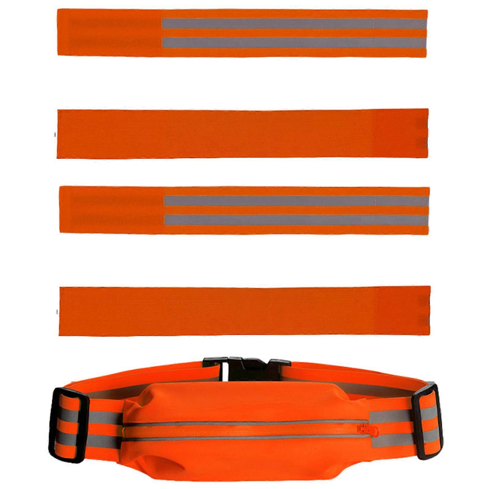 Reflective Belt for Enhanced Safety Lightweight Waist Bag for Run,Cycle,Walk tay Visible and Protected orange red