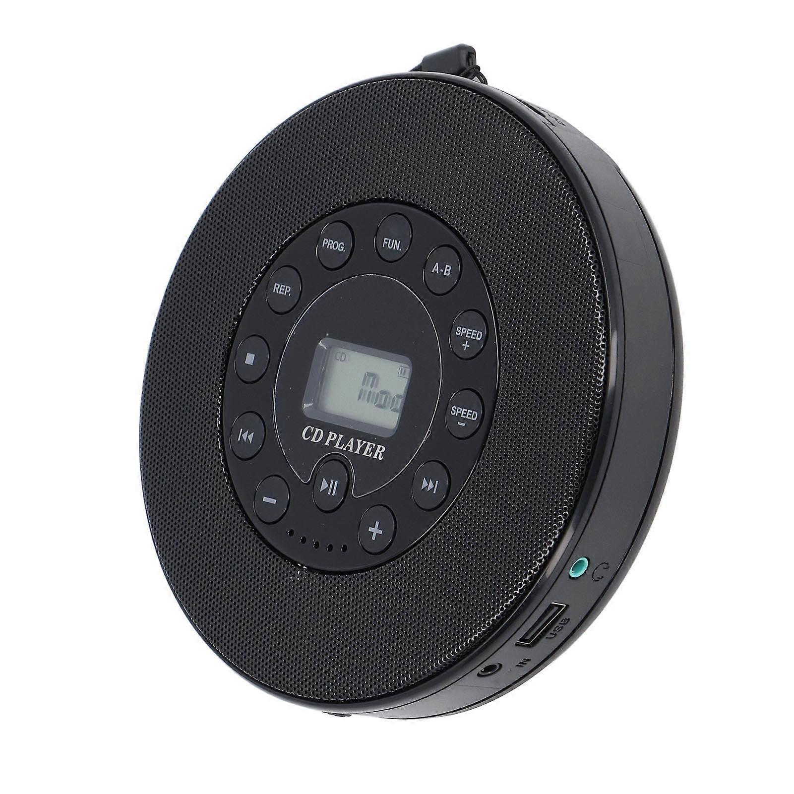 Portable CD Player Bluetooth with Speaker Anti Skip CD Player for Car MP3 Compatibility Support Recording to USB Built in Microphone Black 