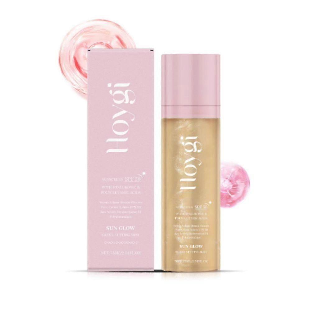 Sunglaze תרסיס לקיבוע שקוף קרם הגנה SPF 50, תרסיס שמן גוף מנצנץ הגעה חדשה