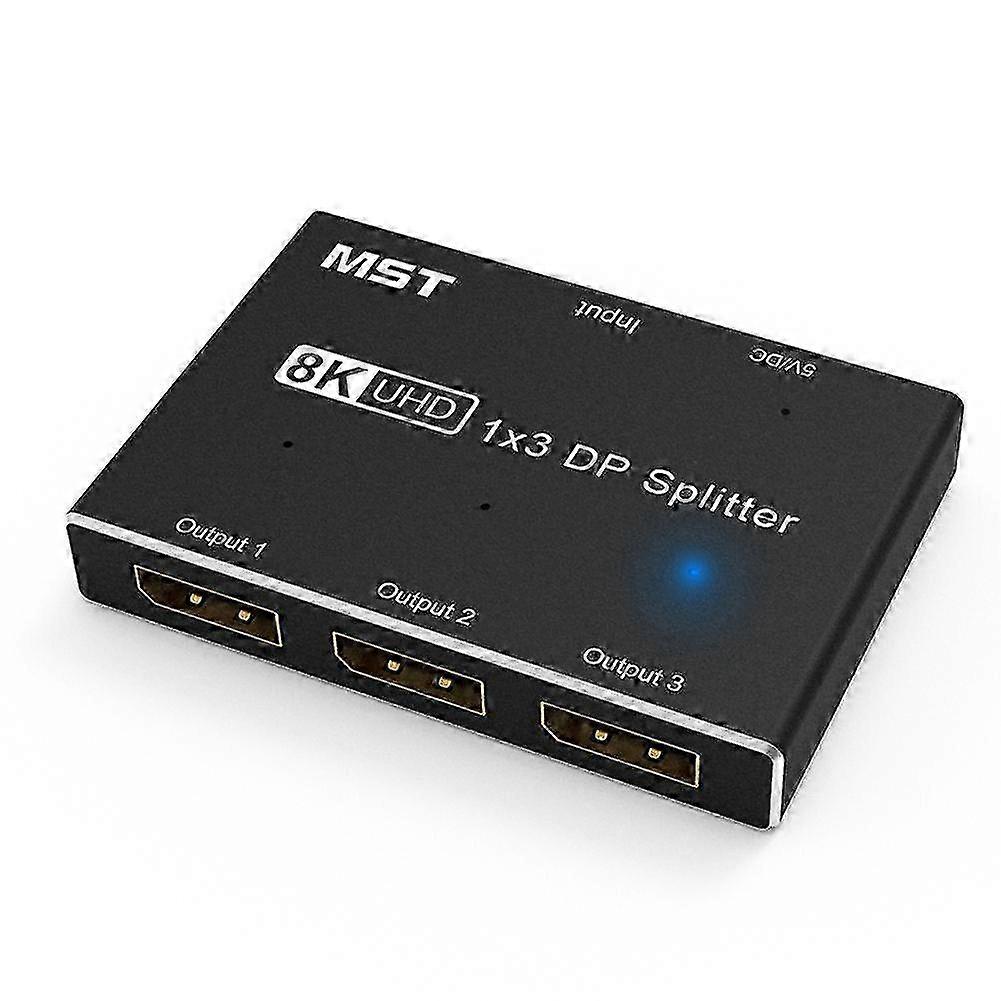 DisplayPort 8K 1X3 DP Splitter 8K60Hz 4K120Hz MST SST Hub Multi Monitor Splitter for Compatible Brand Devices