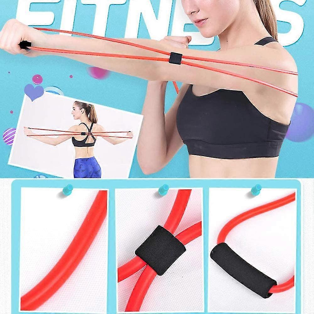 ハンドル付きレジスタンスバンド - ジム、ヨガ、ホームワークアウト用の8形状ラテックスエクササイズバンド