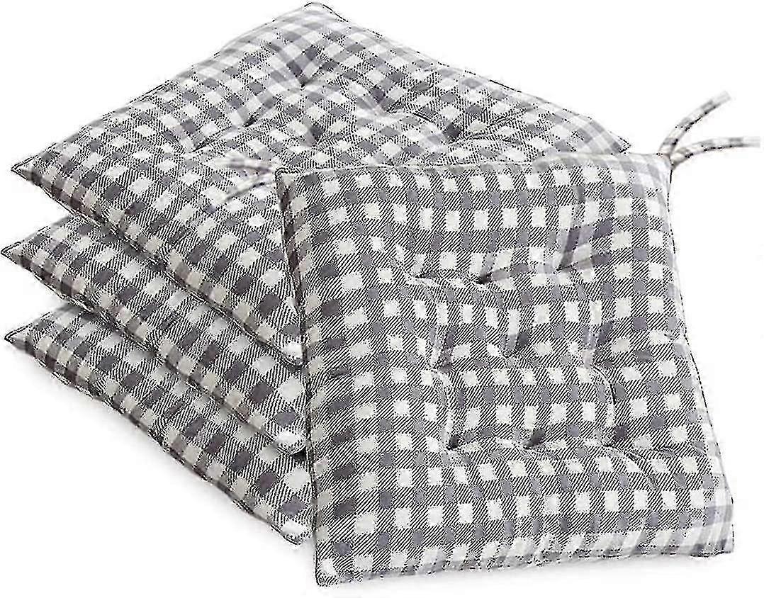 unbrand Aoopoo Set Of 4 Chair Cushion Pads Square Plaid Chairs Seat Pad For Kitchendininggarden Seat