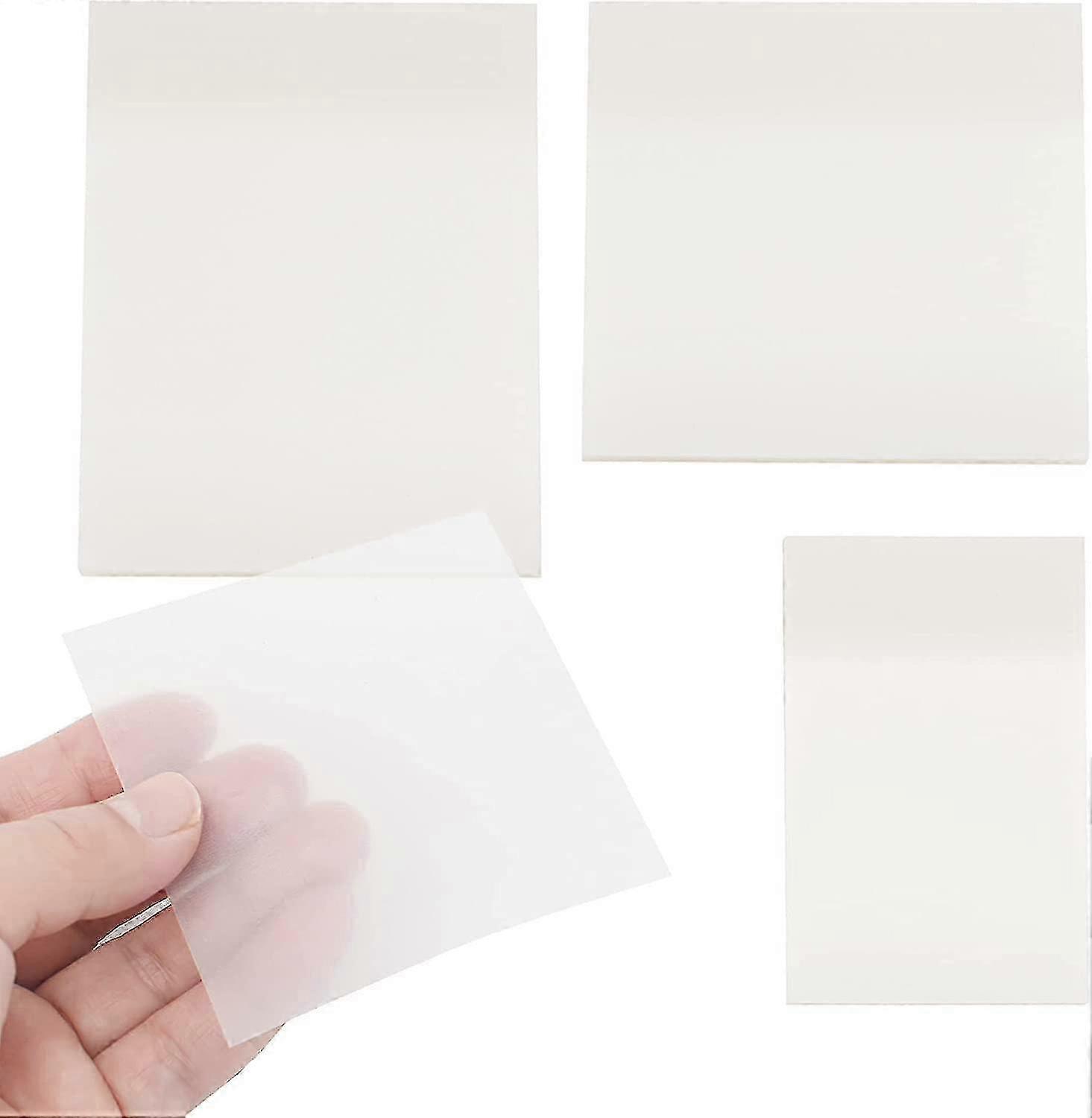 Set of 3 Sizes of Transparent Sticky Notes, 150pcs Clear Post Self-stick Memo Pads, Writable and Waterproof Translucent Notes