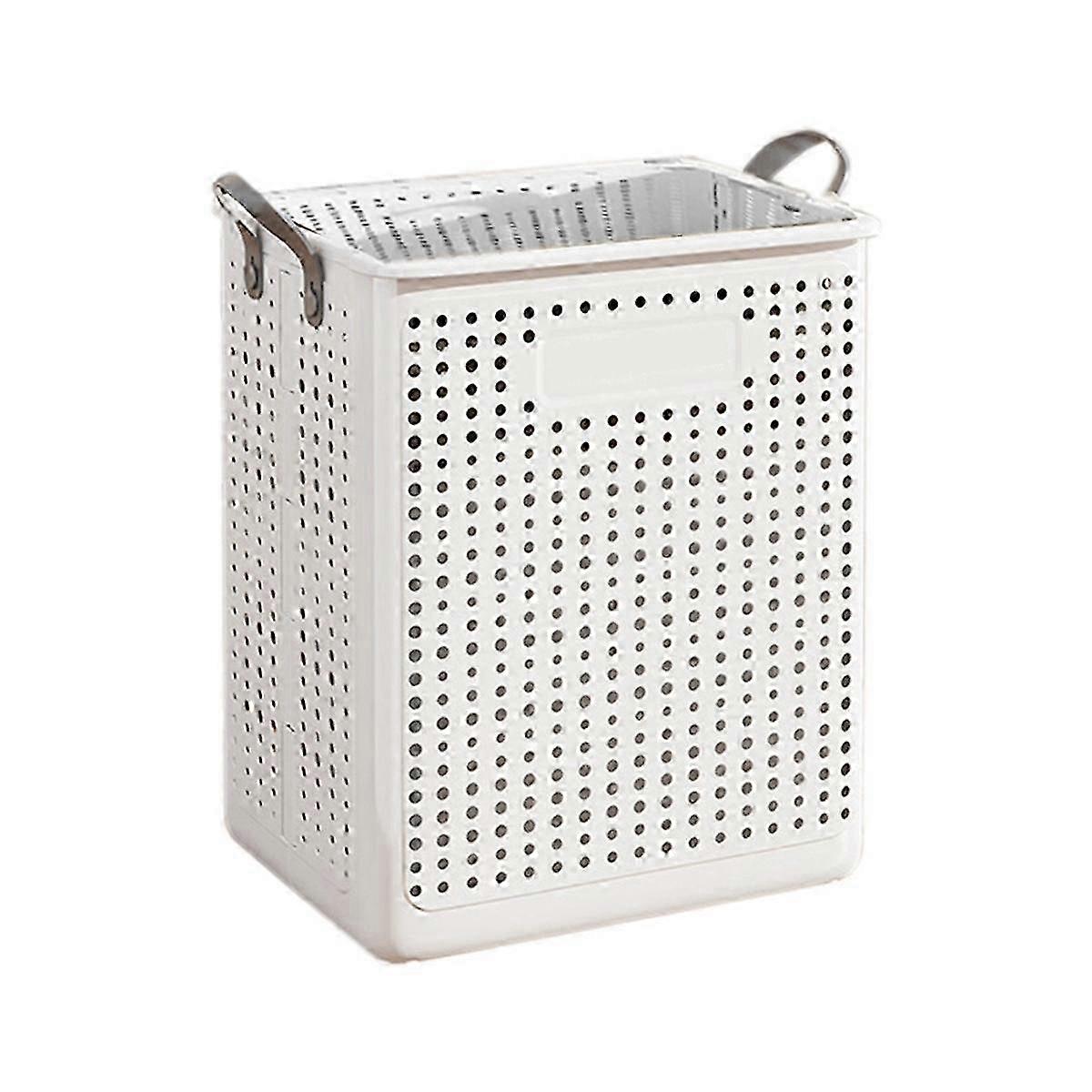 Portable Folding Laundry Basket 37.7x31x45.5cm White
