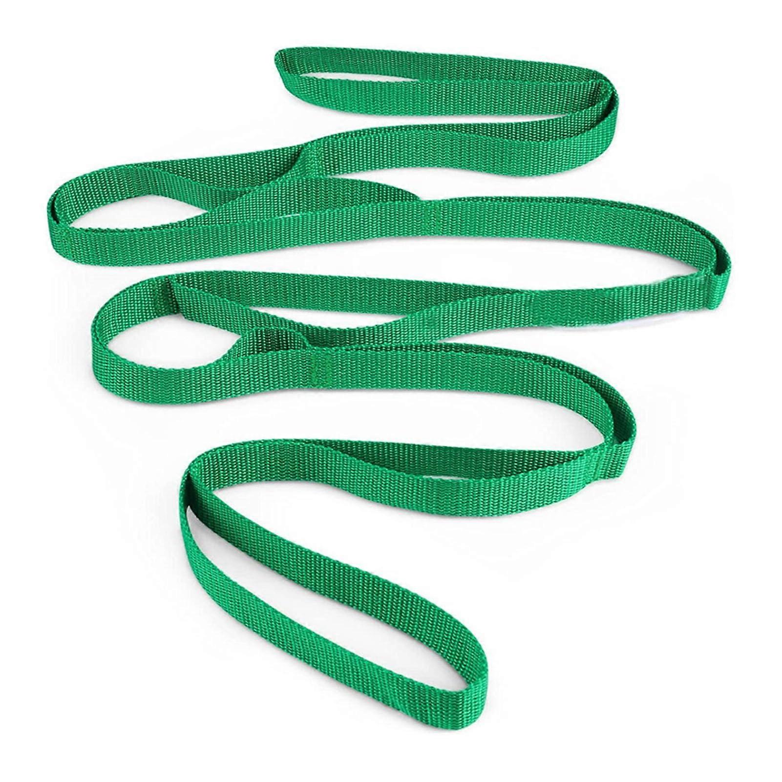 Stretching Tool Non Elastic Stretch WearResistant Multiple Loop Physiotherapy Yoga for Men Green