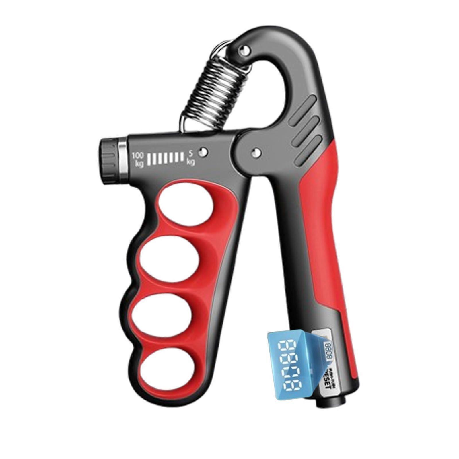 Adjustable Hand Grip Trainer with Electronic Counting, 11220 Lbs Red