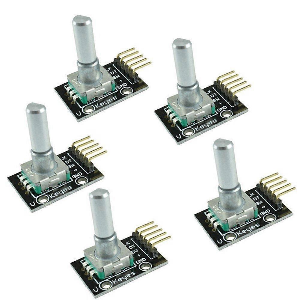 KY-040 Rotary Encoder Module 360 Degree Sensor Development Board with Button Cap Potentiometer Kit for Arduino, Pack of 5