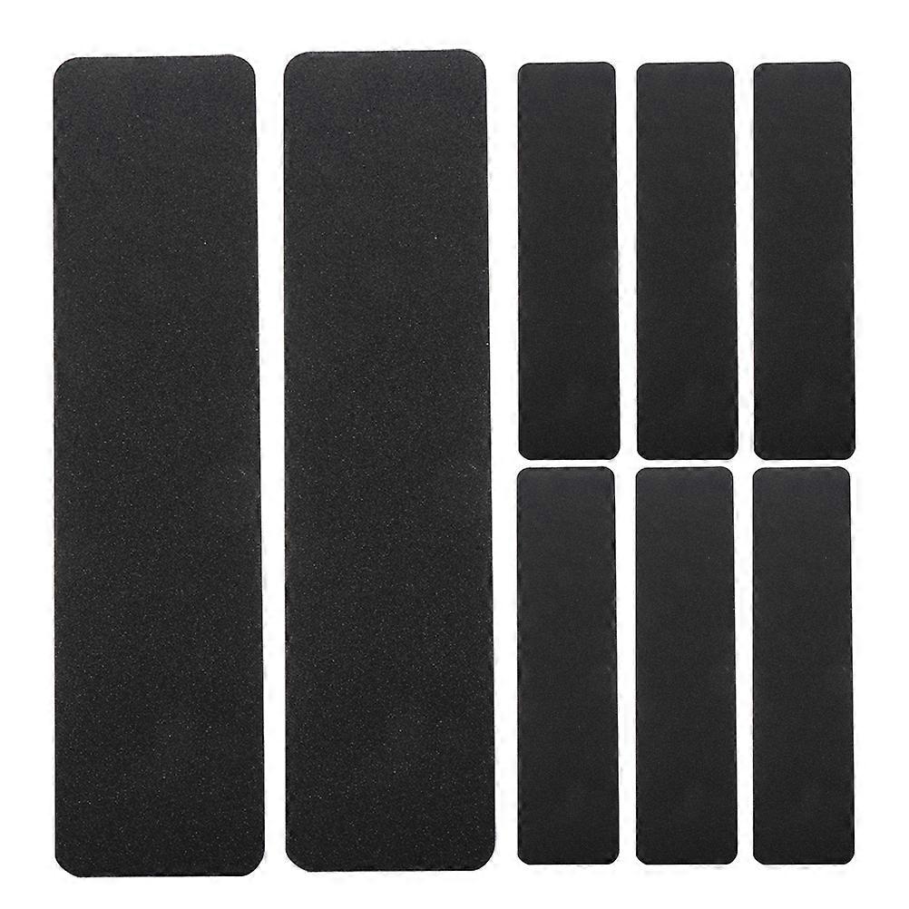 Adhesive Stair Treads 8Pcs Pvc Non Slip Strips For Indoor And Outdoor Steps Black Rectangular