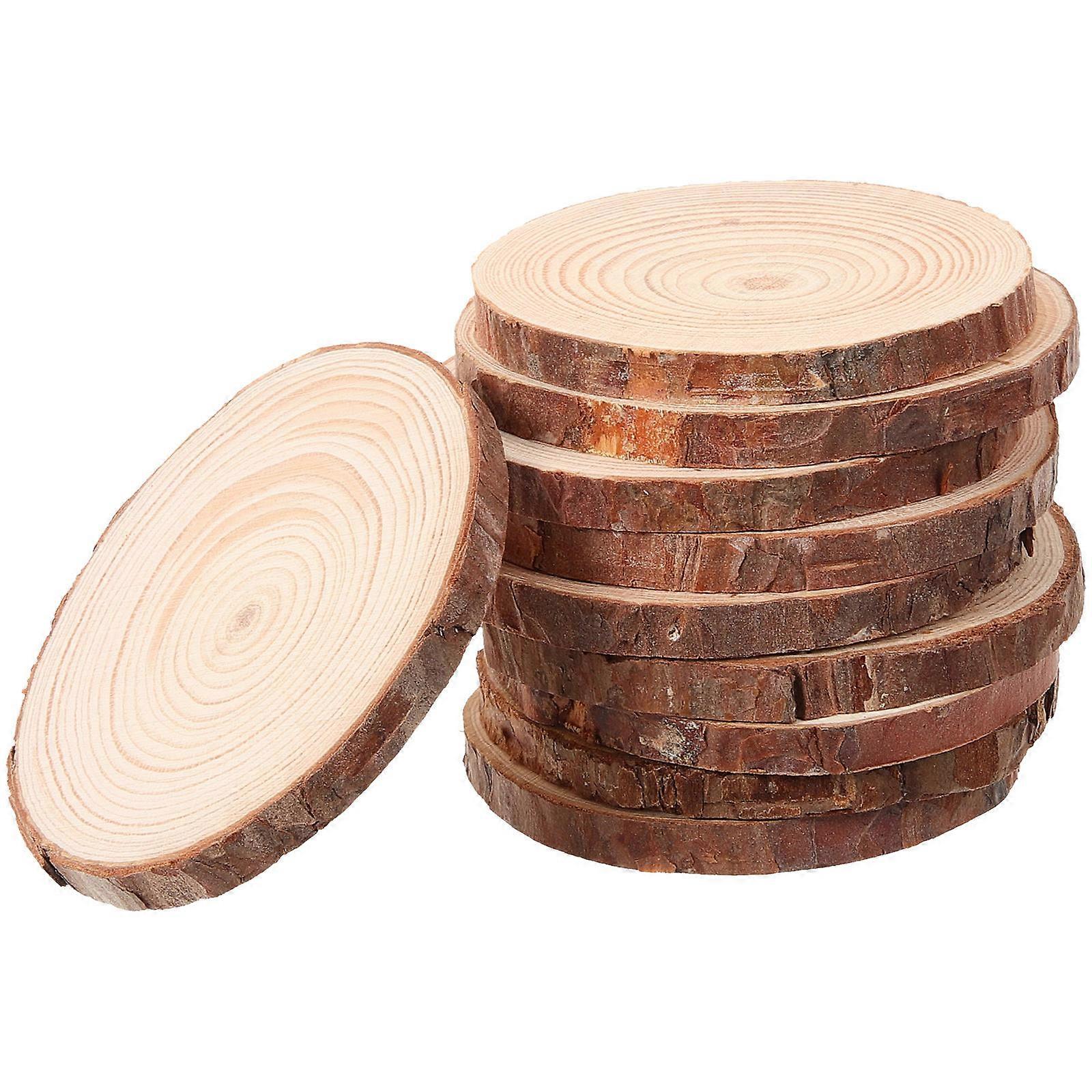 Blank Natural Wood Slices Round Log Discs for DIY Projects Christmas Decoration 6x6x0.2cm 10Set