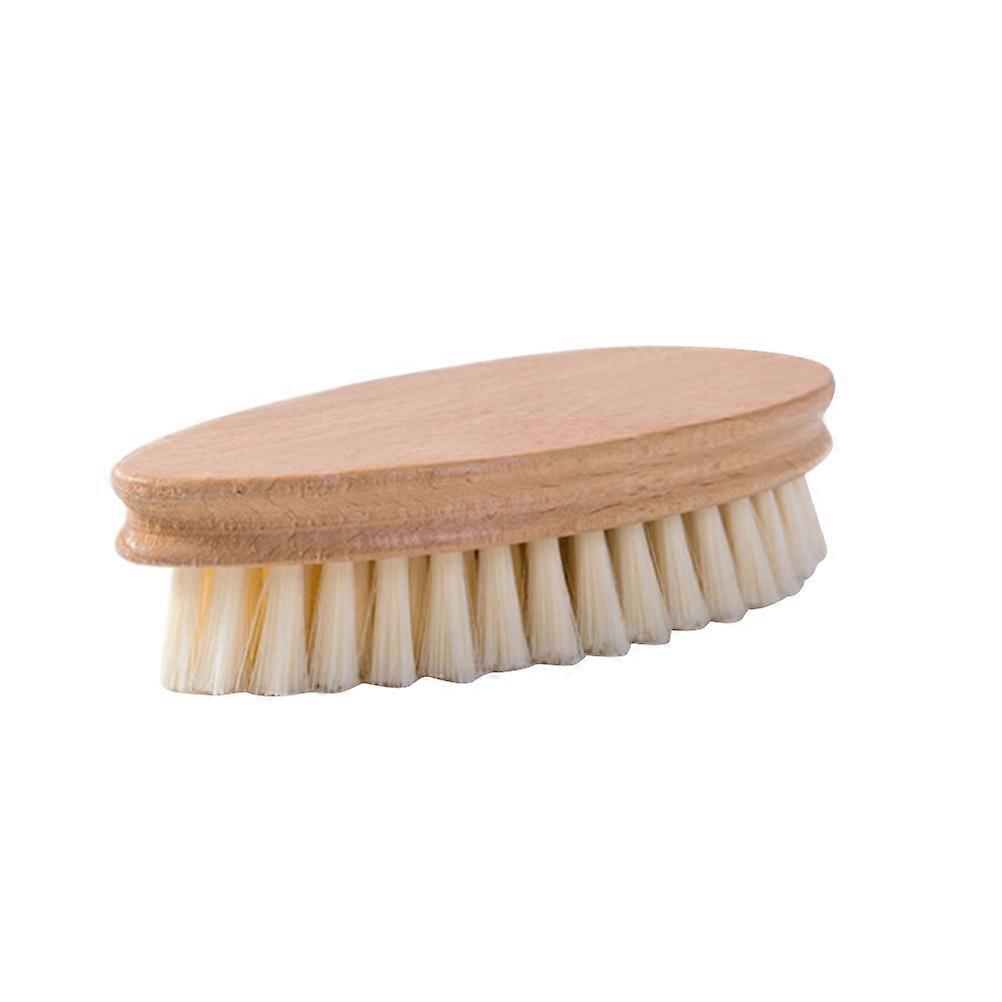Laundry Shoe Brush Beech Soft Cleaning Brush Rectangular Handle Flat Brush Head 15 X 5 X 4.5 Cm 1Pcs