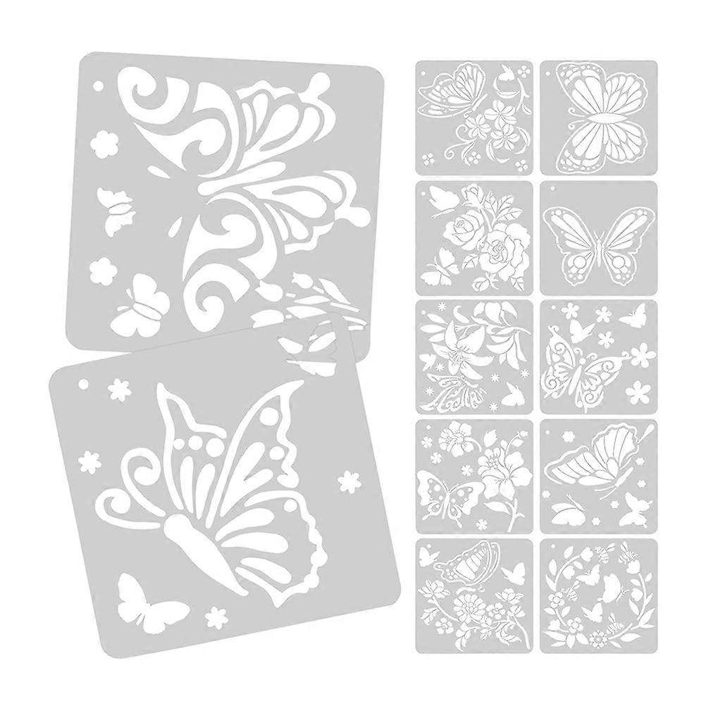 DIY Projects Wall Stencils For Painting Multi Color Butterfly Stencils 12Pcs