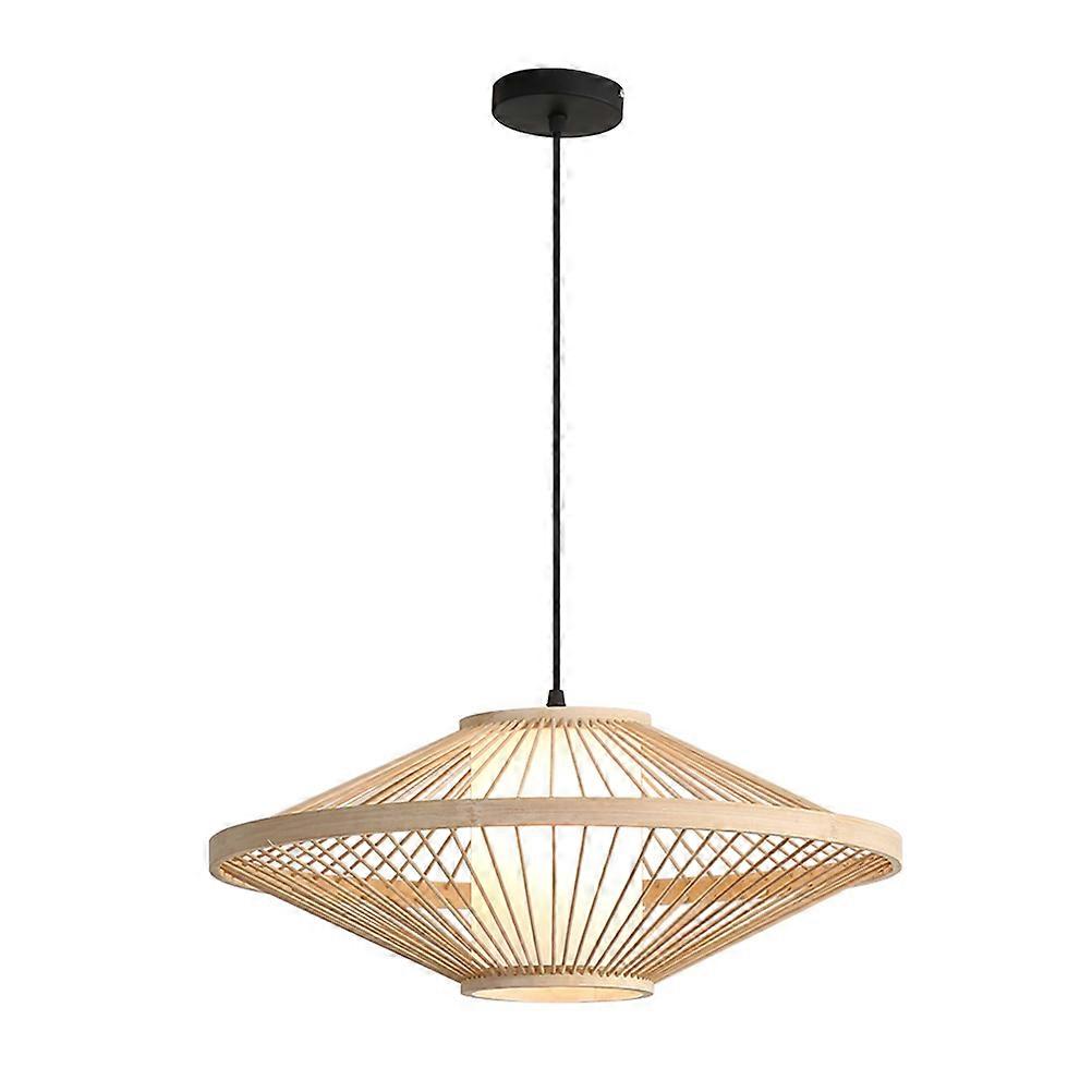 Ceiling Hanging Lamp Bamboo Craft for Restaurant Corridor 40x20cm 1Pack