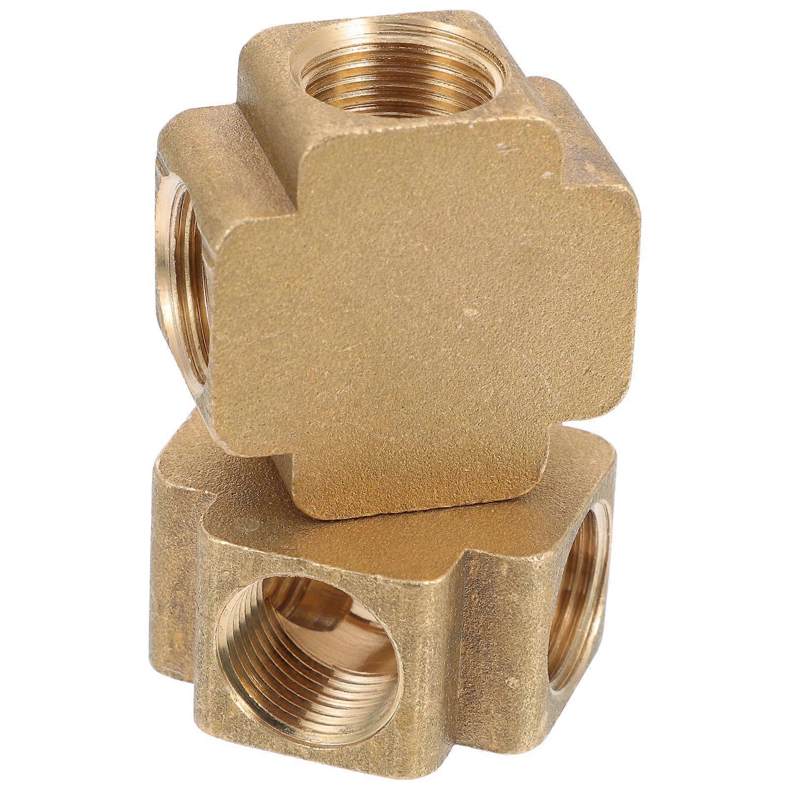 Brass Fitting Pipe Fittings For Home Use 2.28X2.28X0.95CM Connecting Pipes 2Pcs