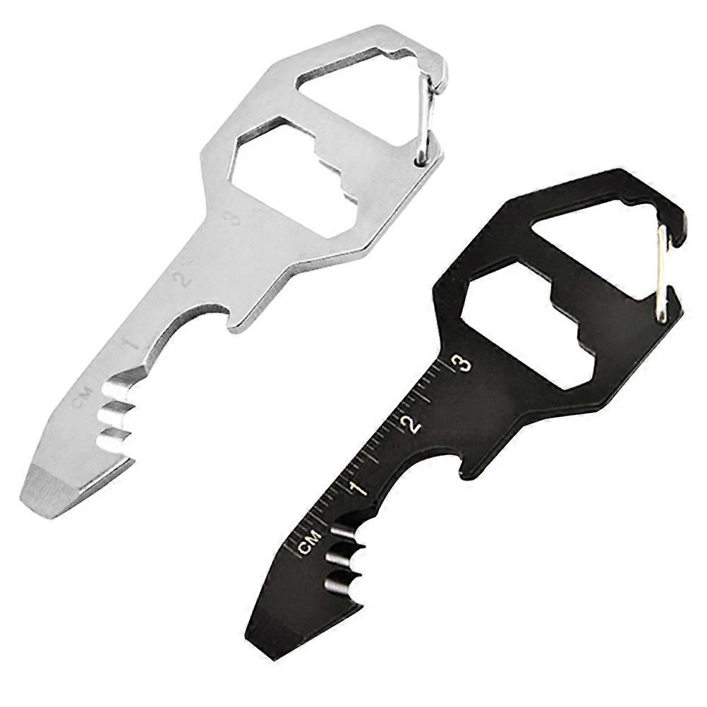 Pocket Bottle Opener Keychain Key Shape Multipurpose Tool Everyday Use 7.5x2.8x0.3cm 2Pack