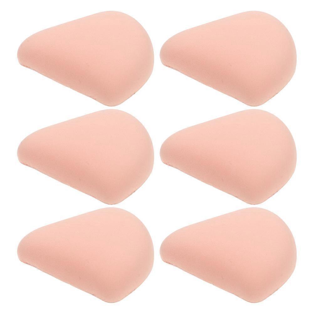 Compact Design Makeup Sponge Setting Powder Blush Application Travel Work Various Occasions Khaki 6Pcs