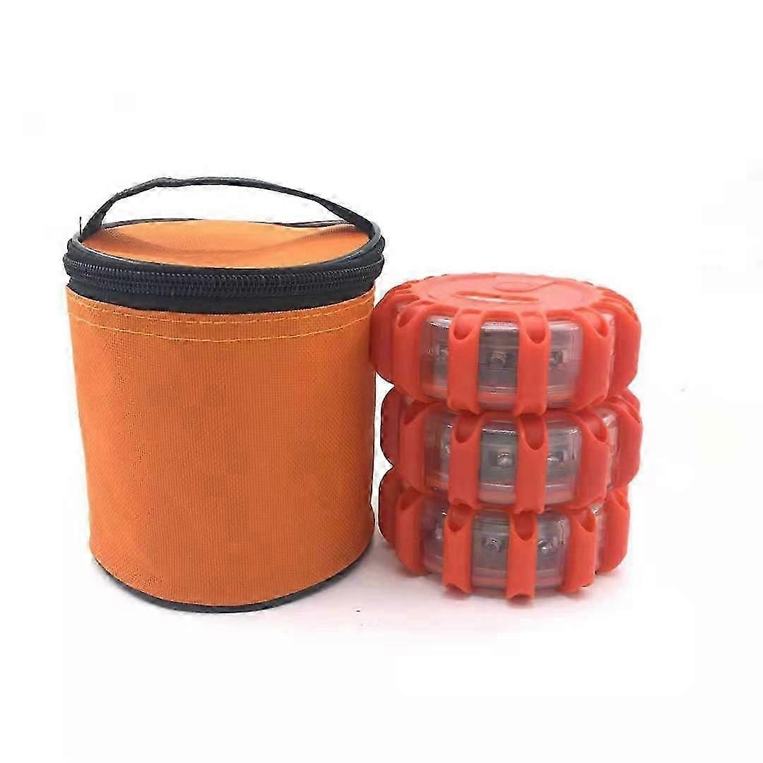 3パック琥珀色LEDビーコンLED点滅ビーコン警告灯車の非常灯車両の自動車の安全性ボートキャンプハイキング道端