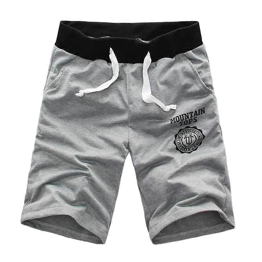 Men's Sports Shorts Cargo Trousers with Zip and Drawstring, Summer Sweat Shorts Jogging Bottoms in 02 Grey, XL