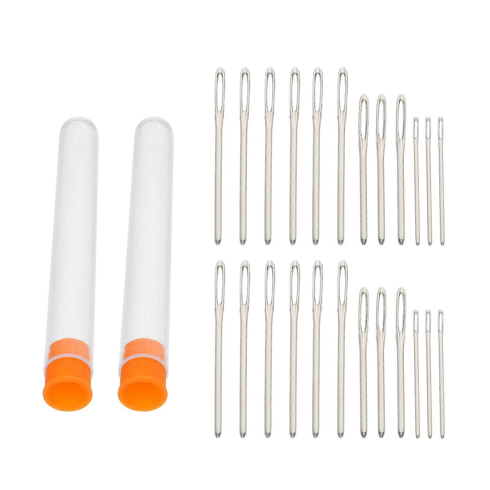 Stitching Needles Embroidery Needles Outdoor Use Silver 7x0.3x0.2cm Threading 2Boxes