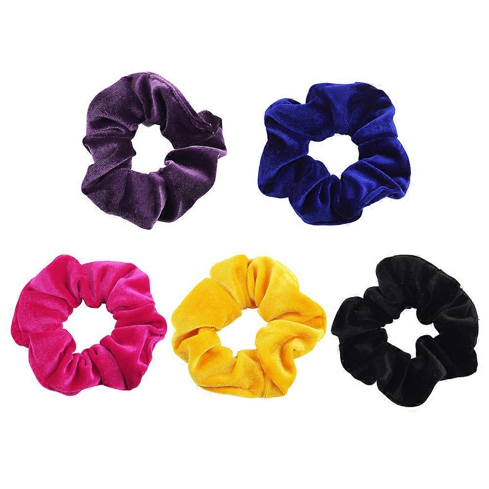 5PCS Velvet Hair Ties for Stretch Ponytail Holders – Stylish Elastic Hair Accessories for Women, Everyday Use & All Occasions