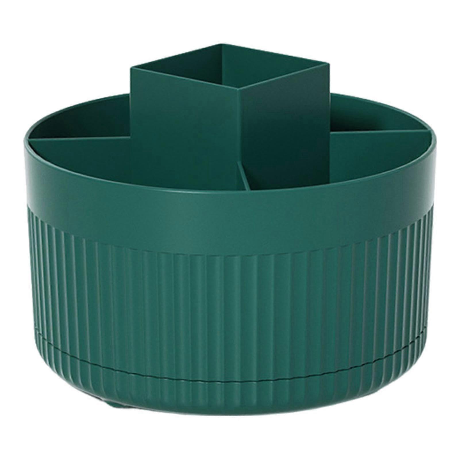 Rotating Makeup Brush Holder Organizer 360 Degree Large Capacity Green for Dressing Table Bathroom and Desk