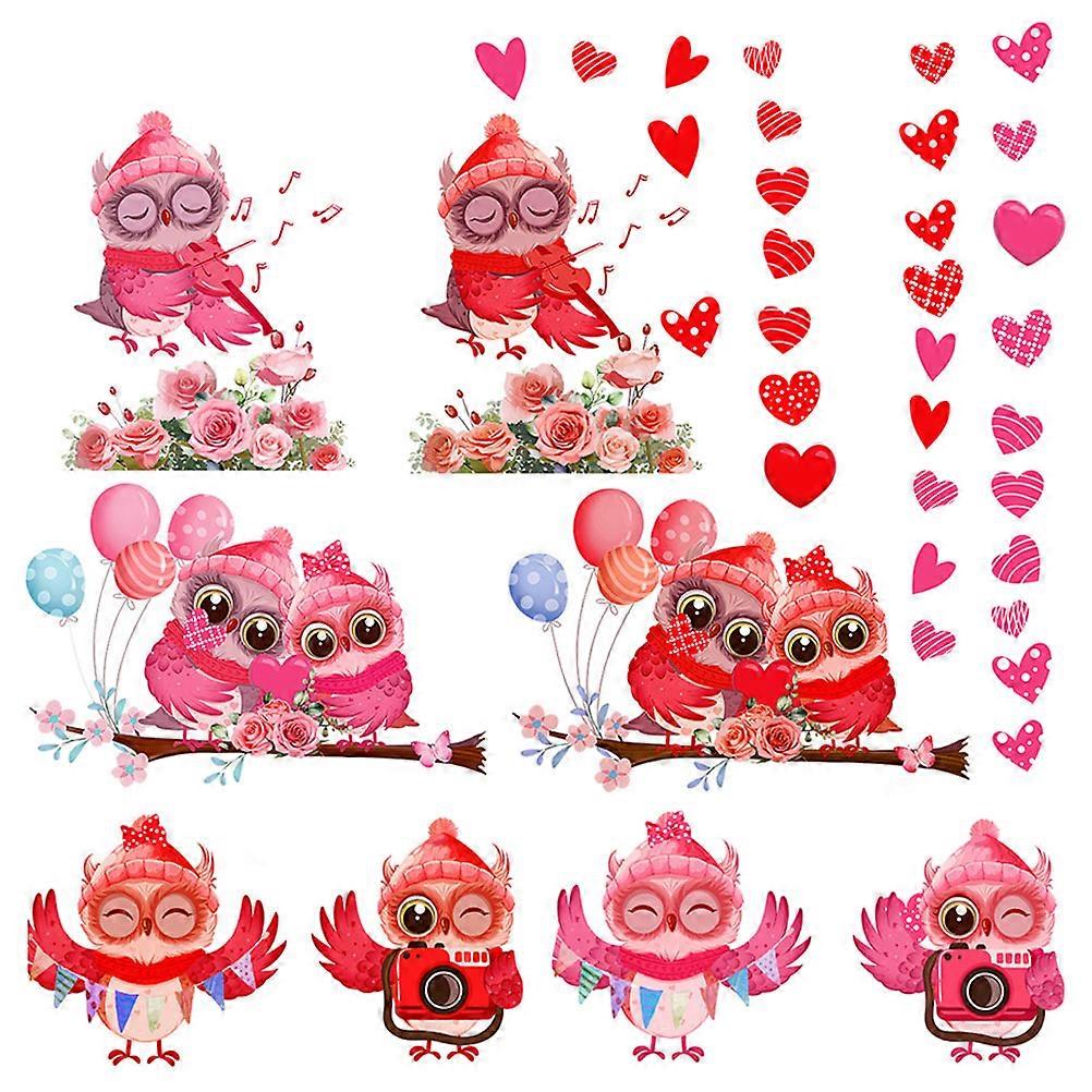 Valentine's Day Window Clings Removable Wall Decals Red Color 2Sets