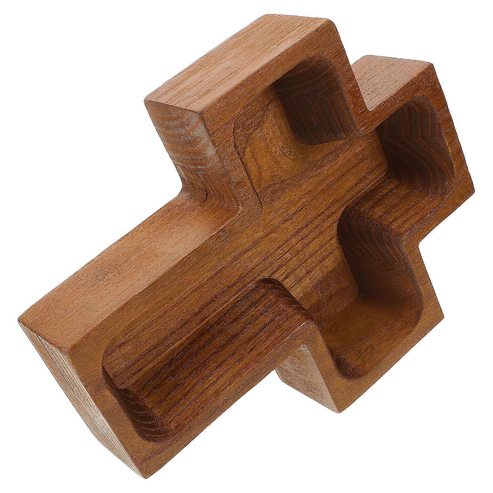 Nut Tray Cross Shaped Wooden Tray Celebrations Coffee 22.00X18.00X5.00CM Serving Fruits 1Pack