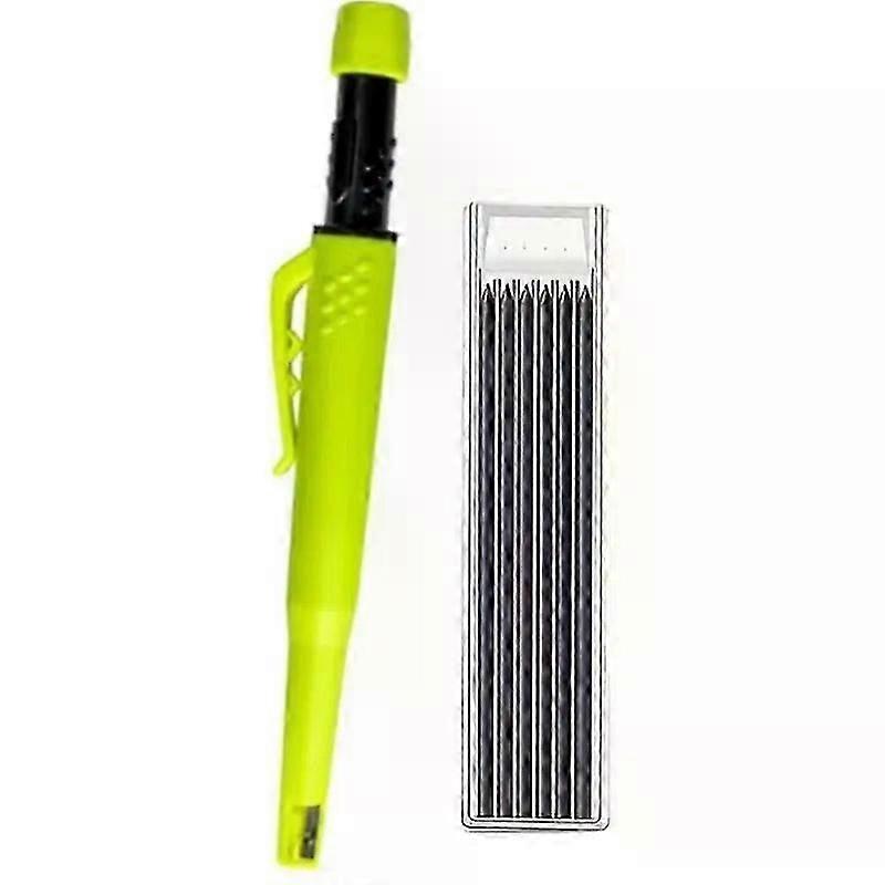 Solid Carpenter Pencil Set 28Mm Deep Hole Mechanical Pencil Marker With Built In Sharpener Fit For Carpenter Woodworking