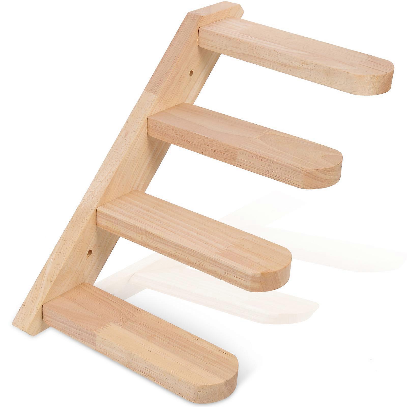 Inomhus katt leksak Trä katt klätterbräda Hushåll katt möbler Träfärg rektangulär väggmontering 1 par