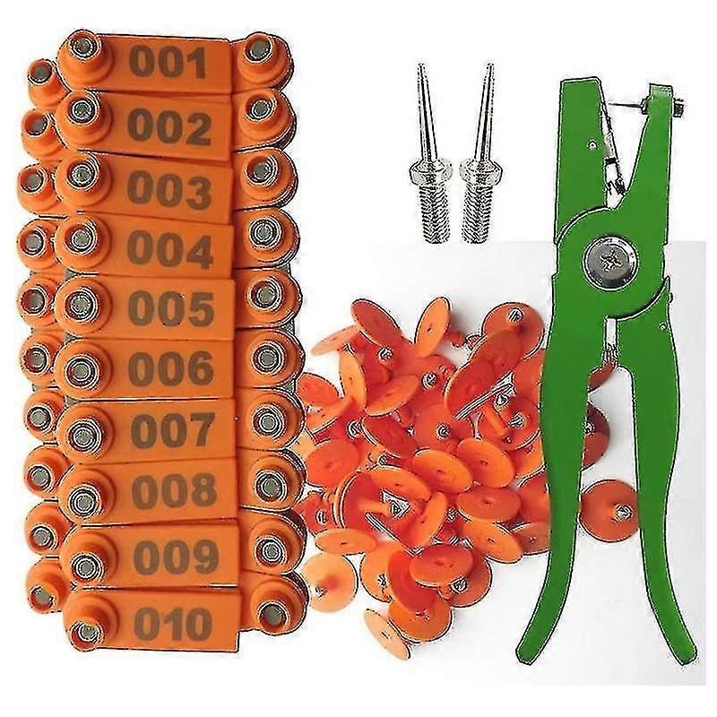 Ear Tag Pliers Sheep Marker Applicator 001-100 Tags for Goat Identification Kit