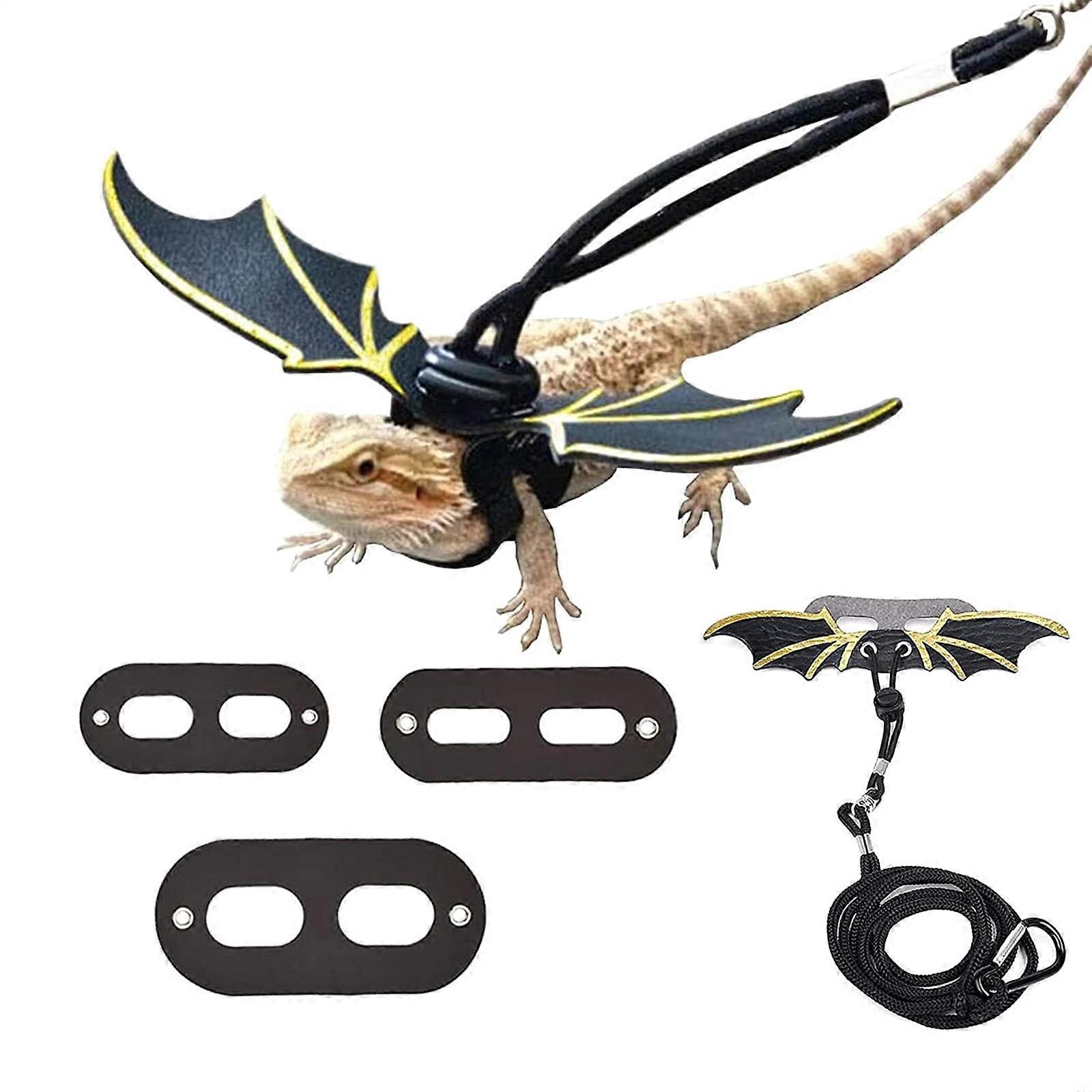 Adjustable Reptile Lizard Leash Set with Wings for Amphibians and Small Pets for Bearded Dragons