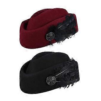 Black Beret Hat Women Fashion Accessory Vintage Woolen Beanie 1Set Autumn