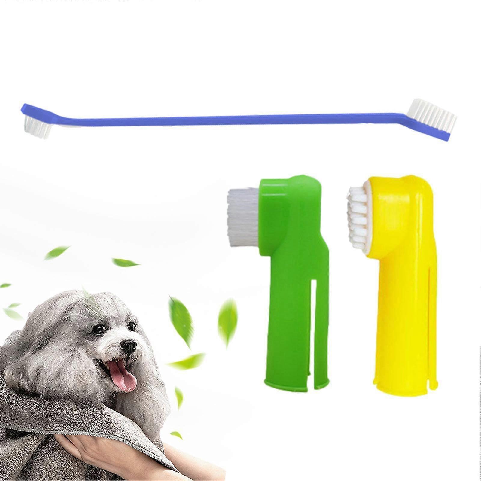 Pet toothbrush set, dog toothbrush set pet dental care set, oral care kit for pets, with toothbrush